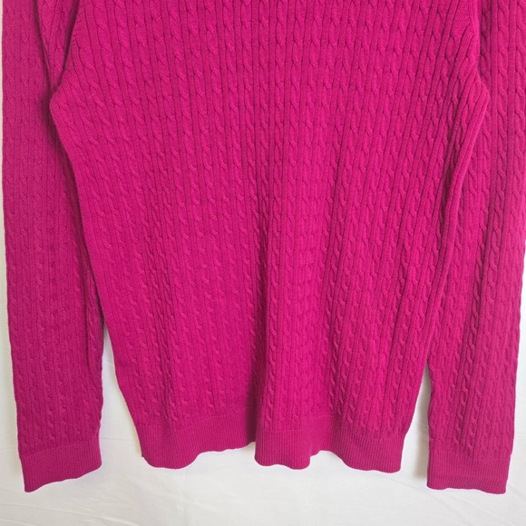 Tommy Hilfiger Boat Neck Cable Knit Sweater, Pink/Gold Accent, Women's Size XL - Picture 13 of 13